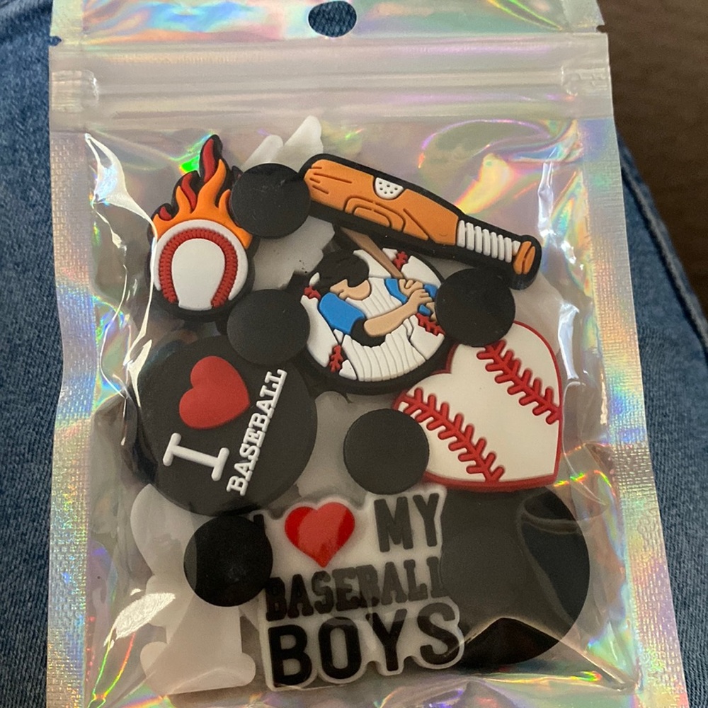 12 piece baseball croc charms